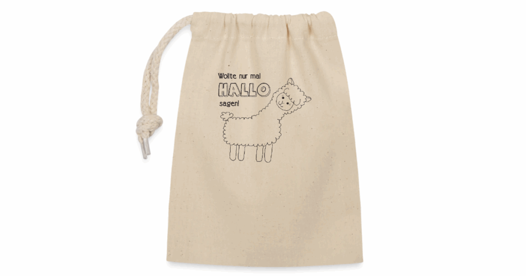 Geschenk Beutel Alpaka Merchandise von Elisabeth Gottschall