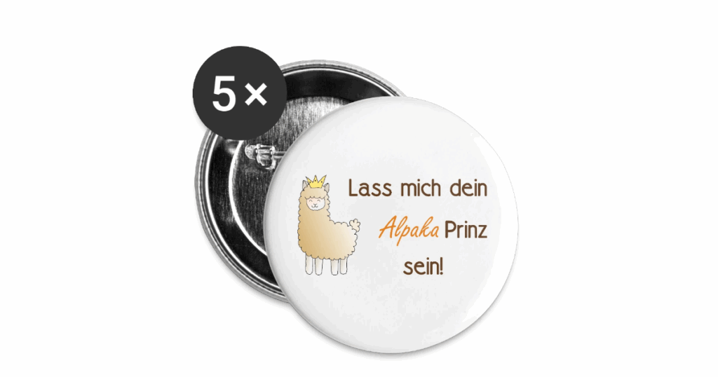 Button Alpaka Merchandise von Elisabeth Gottschall